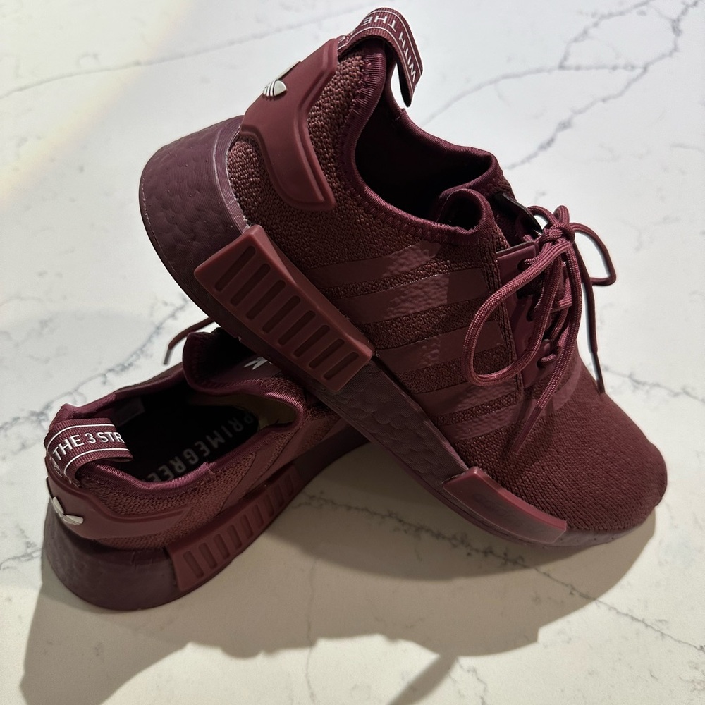 New Adidas Nmd R1 Burgundy Sneakers